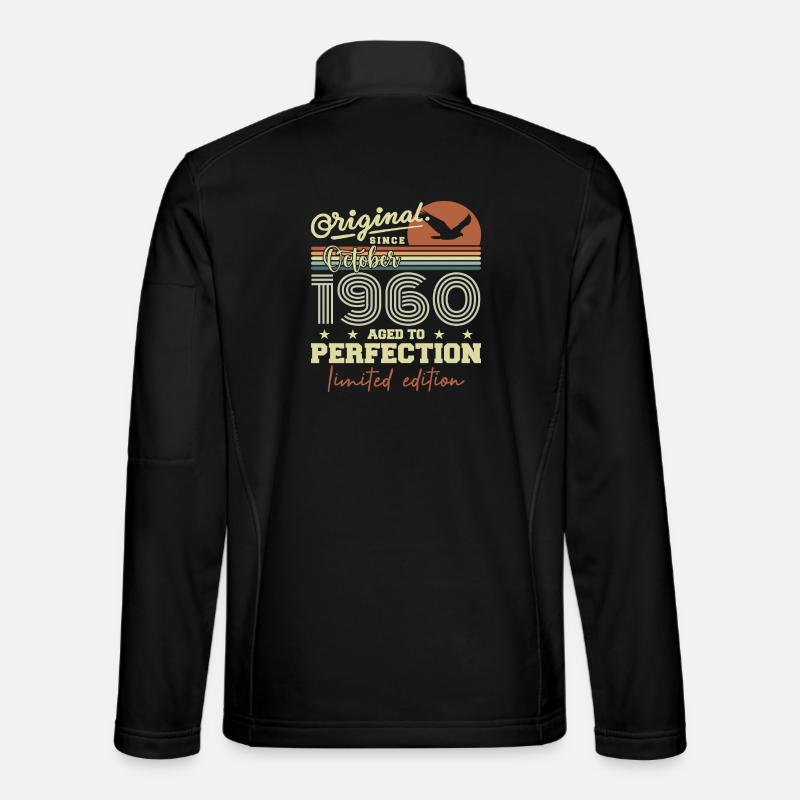 1960 October 1960 Anniversary October 1960 - Unisex Softshell Jacket - black
