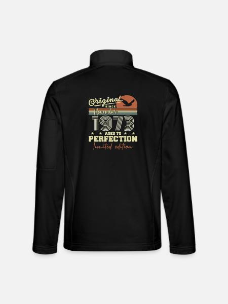 November 1973 Anniversary 1973 November 1973 - Unisex Softshell Jacket - black - Back