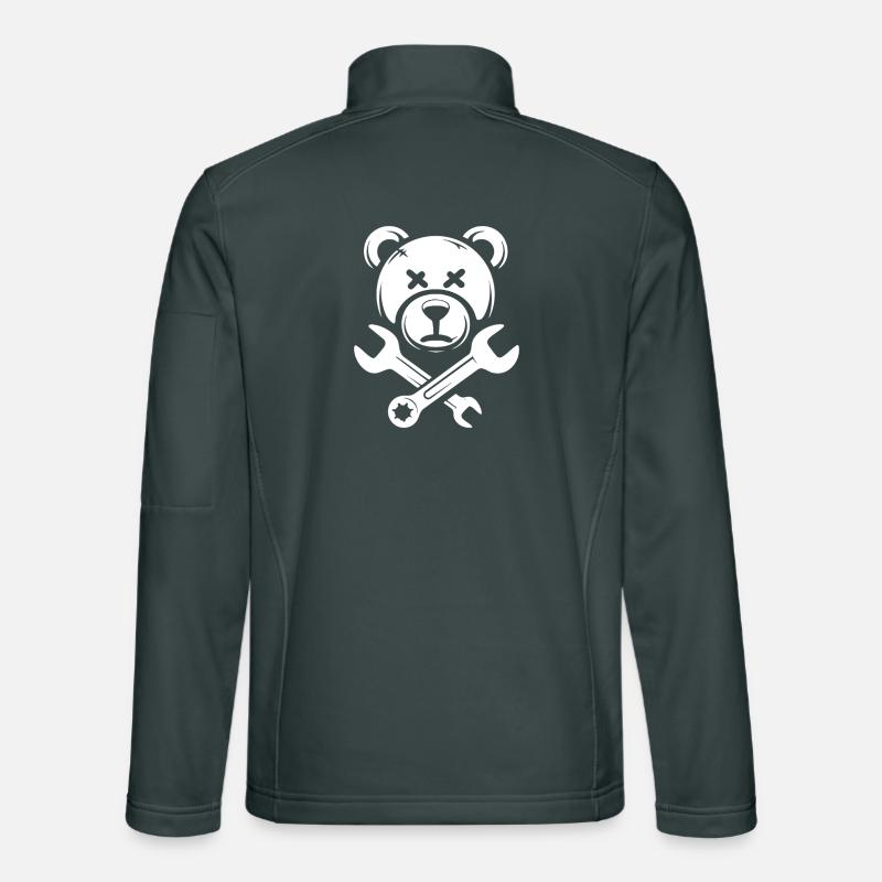 Bear skull with crossed wrenches Unisex Softshell Jacket