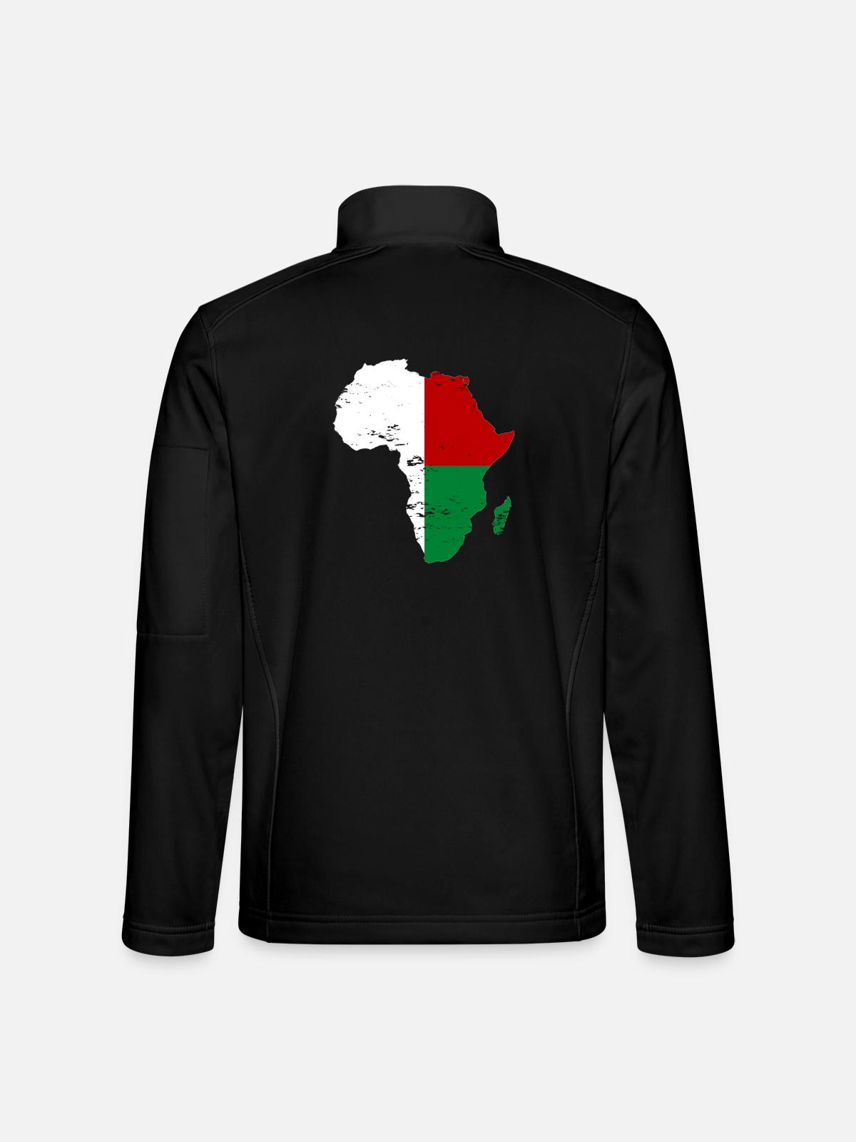 Madagascar Flag Africa - Unisex Softshell Jacket - black - Back