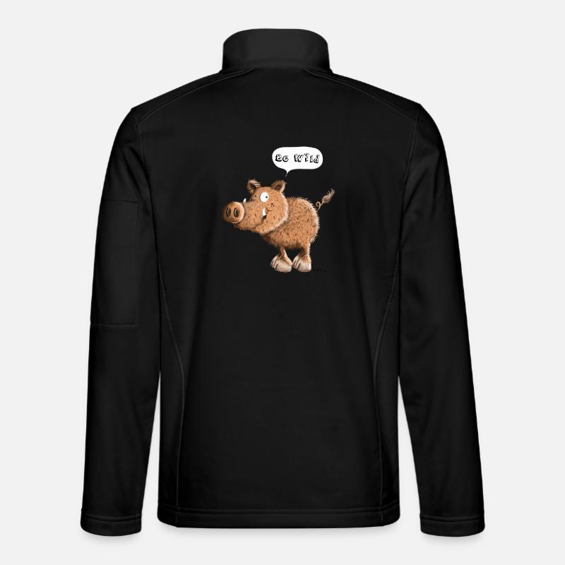 Be Wild Wildschwein - Unisex Softshelljacke - Schwarz