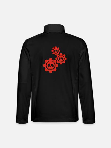 Skulls and red gears - Unisex Softshell Jacket - black