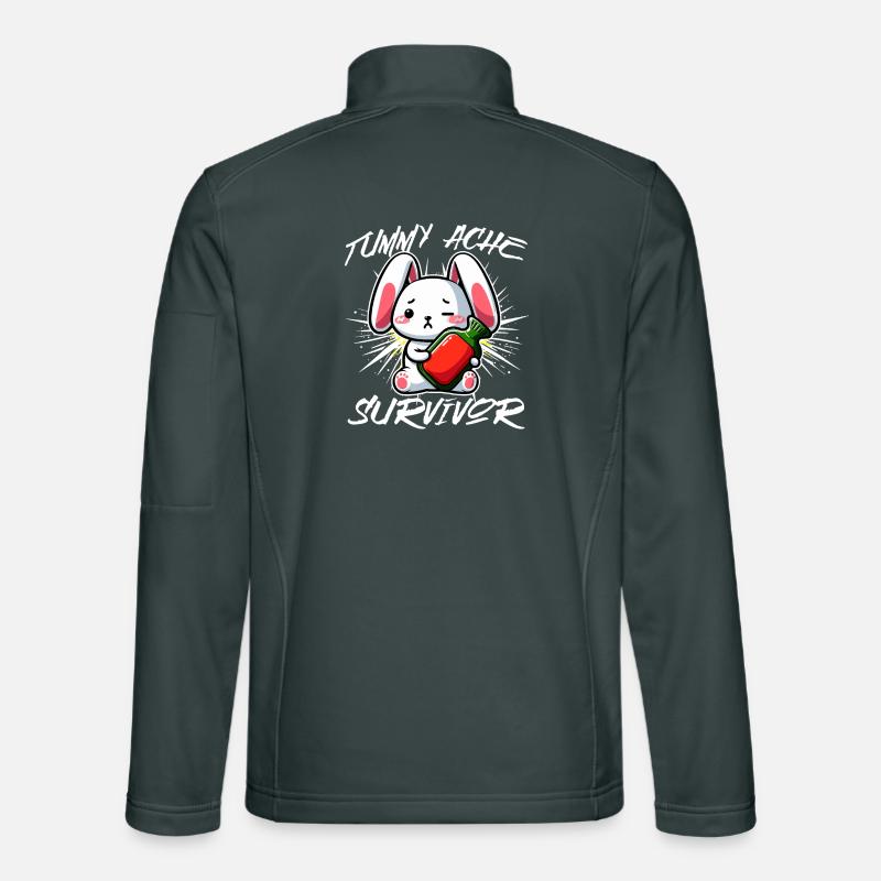 Survivant des maux de ventre - Conception de lapin mignon Veste en tissu softshell Unisexe