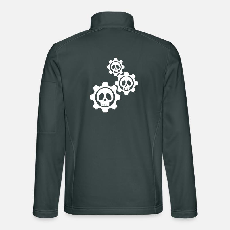 Engrenages et crânes blancs Veste en tissu softshell Unisexe