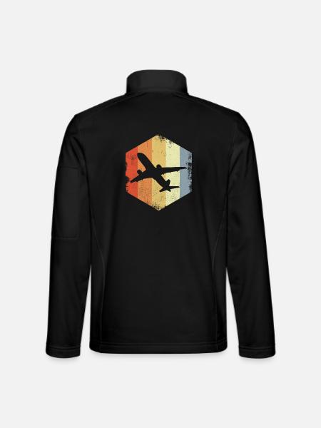 Avion à réaction vintage - Veste en tissu softshell Unisexe - noir - Dos