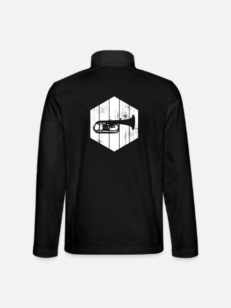 Trumpet Drawing - Unisex Softshell Jacket - black