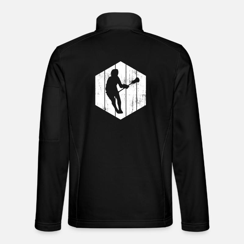 Lacrosse Spieler Zeichnung - Unisex Softshelljacke - Schwarz