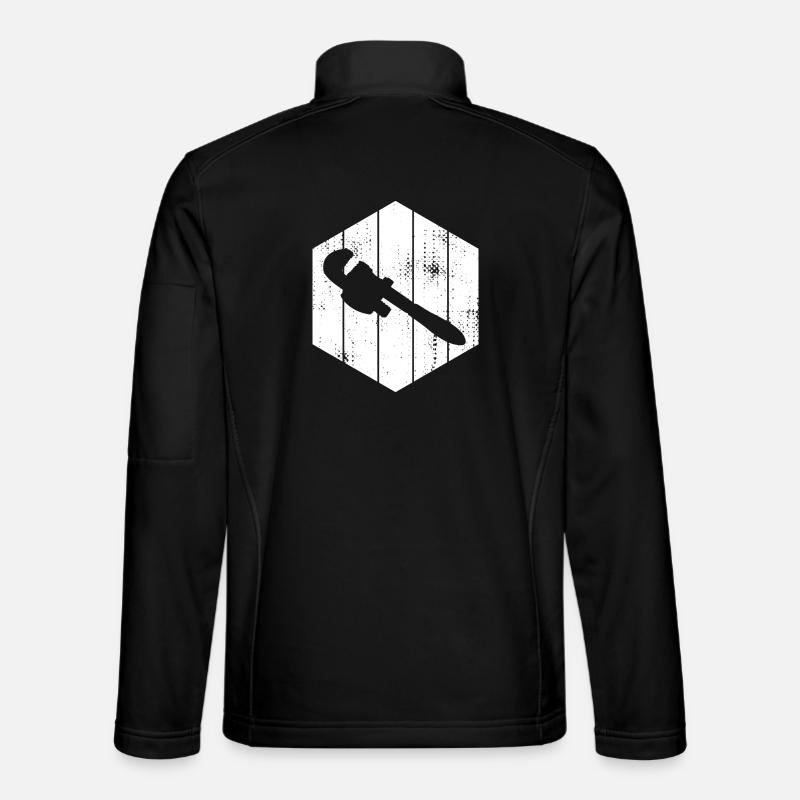 Pipe Wrench Sketch - Unisex Softshell Jacket - black