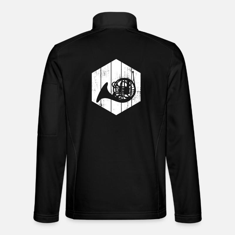 Skizze Waldhorn - Unisex Softshelljacke - Schwarz