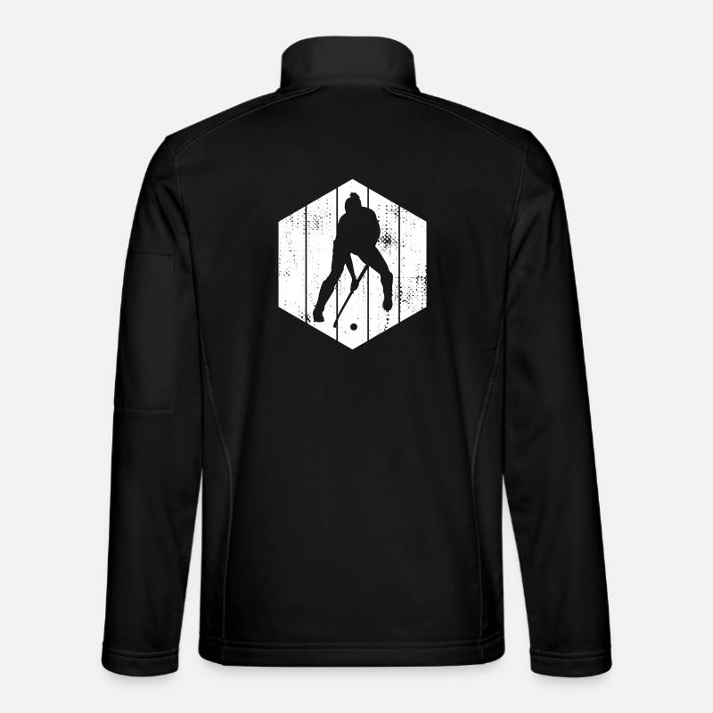 Hockey Player Sketch - Unisex Softshell Jacket - black