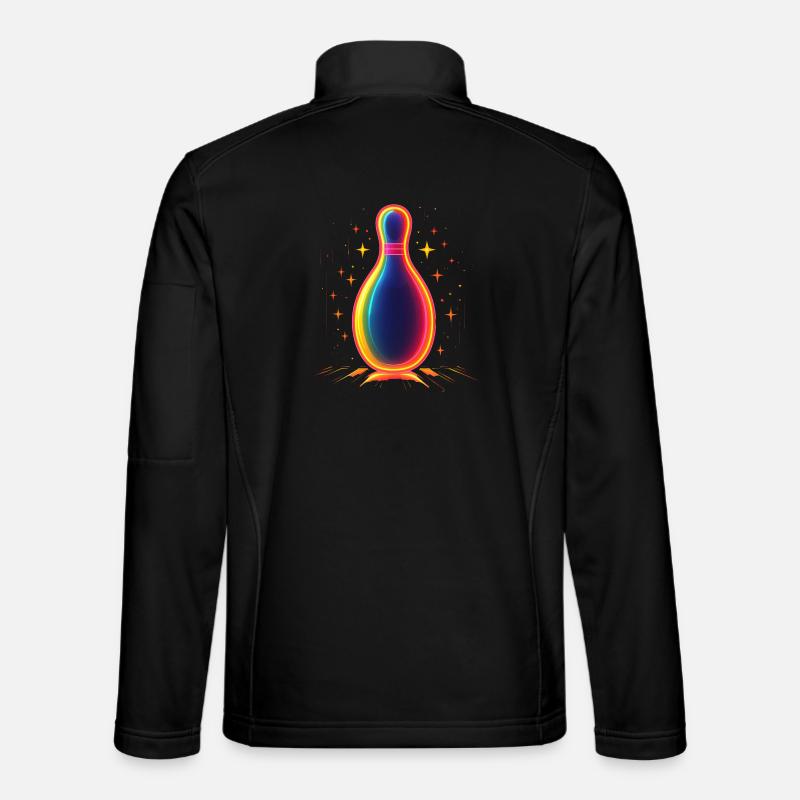 Retro Bowling Pin - Unisex Softshell Jacket - black