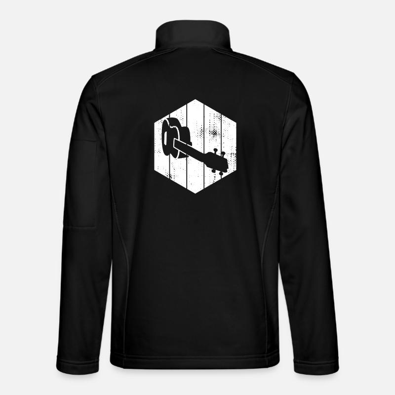 Ukulele Zeichnung - Unisex Softshelljacke - Schwarz
