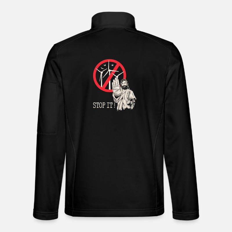 Jesus says stop to wind power Unisex Softshell Jacket