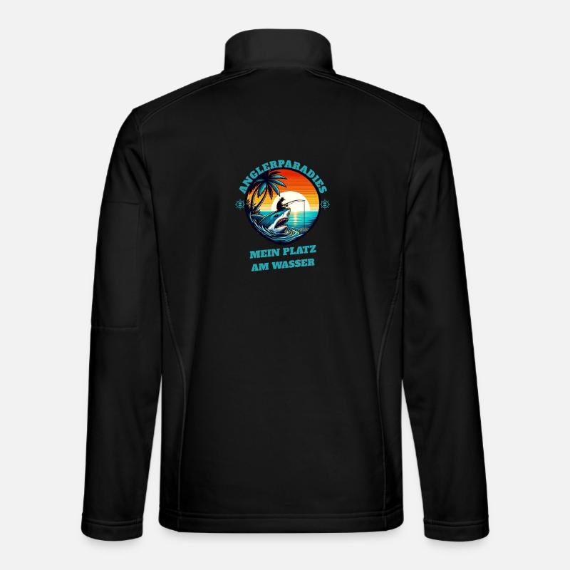 Paradis de la pêche coucher de soleil Veste en tissu softshell Unisexe