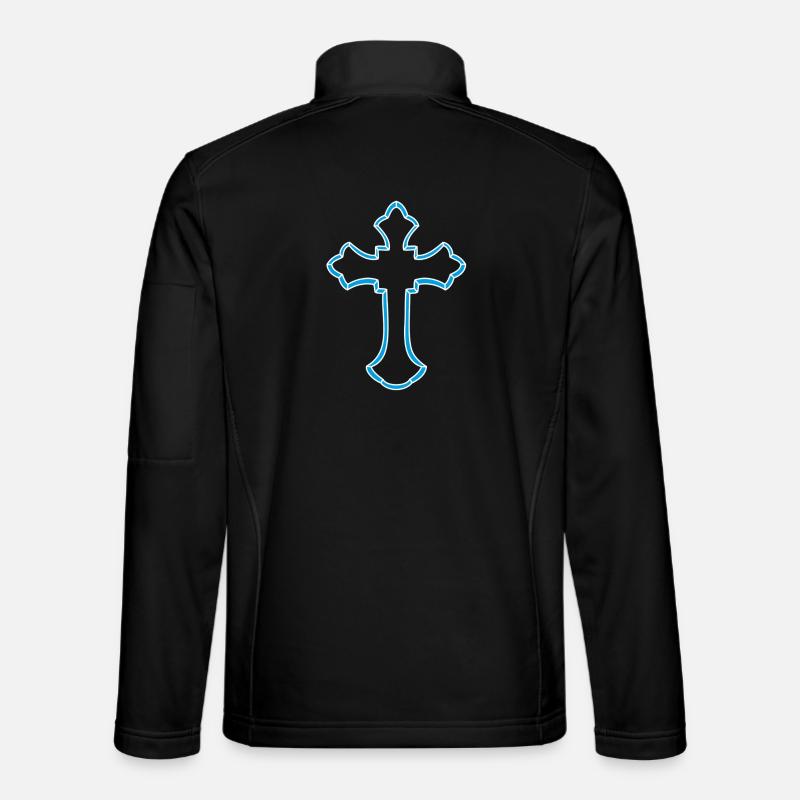 Neon Cross Silhouette - Unisex Softshell Jacket - black