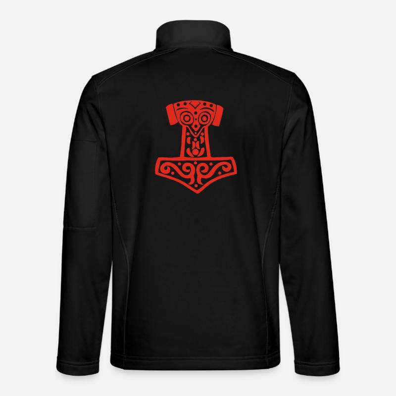 Thor's Hammer (Red) - Unisex Softshell Jacket - black