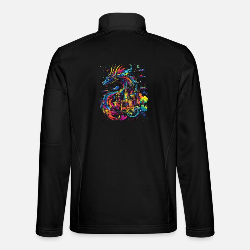 Dragon Castle Fantasy Magic Mythology Creature Unisex Softshell Jacket