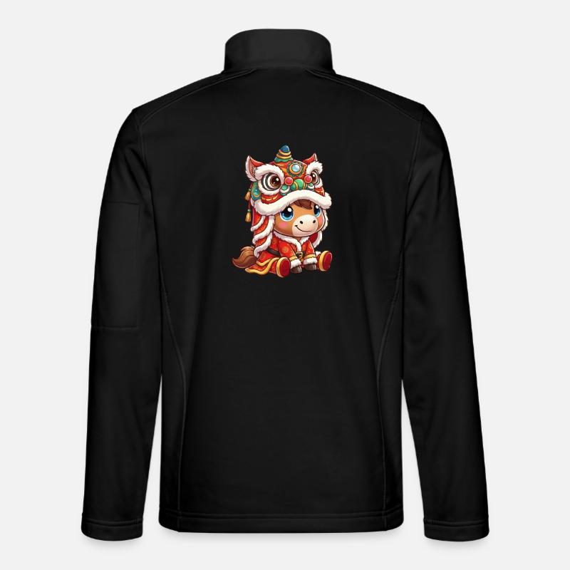 Chinesisches Neujahr Pferd 2026 - Unisex Softshelljacke - Schwarz