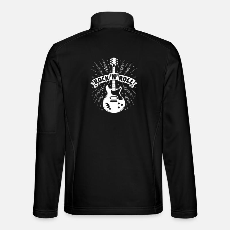 Rock'N'Roll Banner with Guitar - Unisex Softshell Jacket - black
