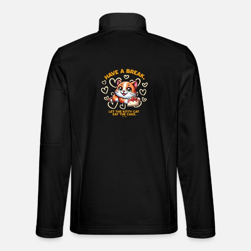 Cat loves cake - Unisex Softshell Jacket - black