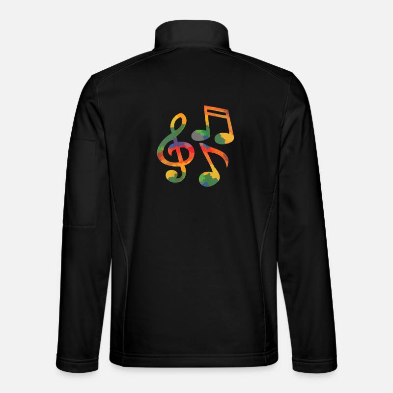 Farbige Musiknoten - Unisex Softshelljacke - Schwarz
