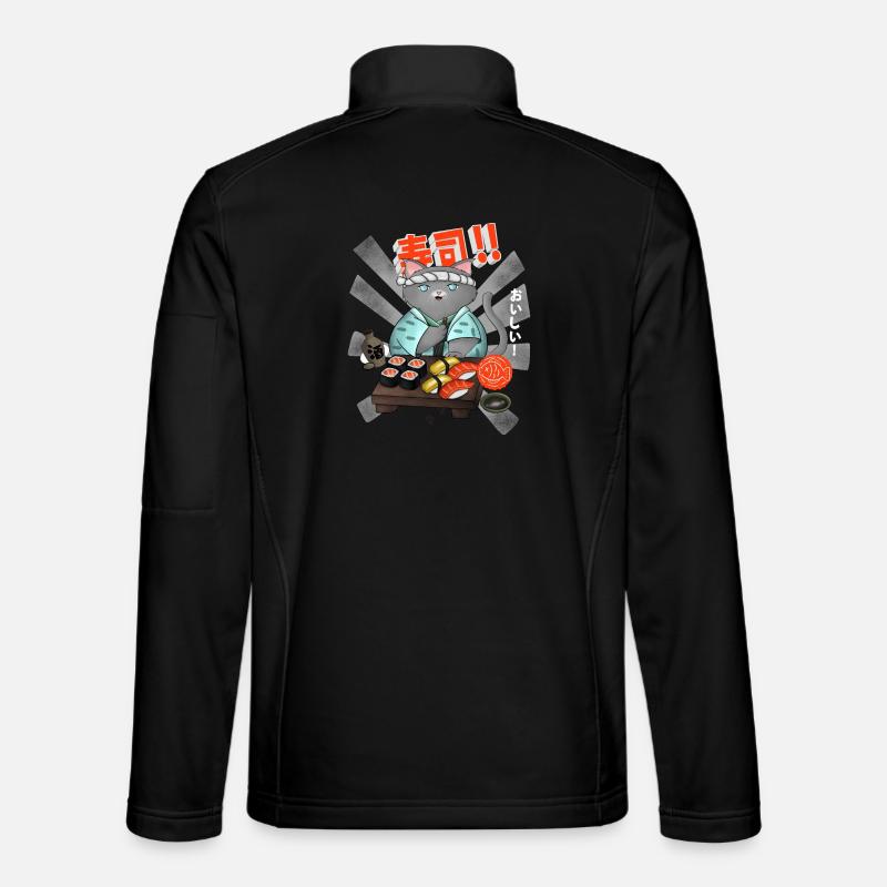 Sushi Cat Chef - Unisex Softshell Jacket - black