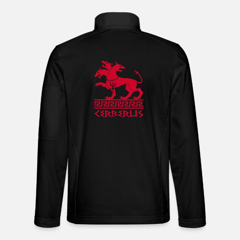 Roter Cerberus-Hund Unisex Softshelljacke