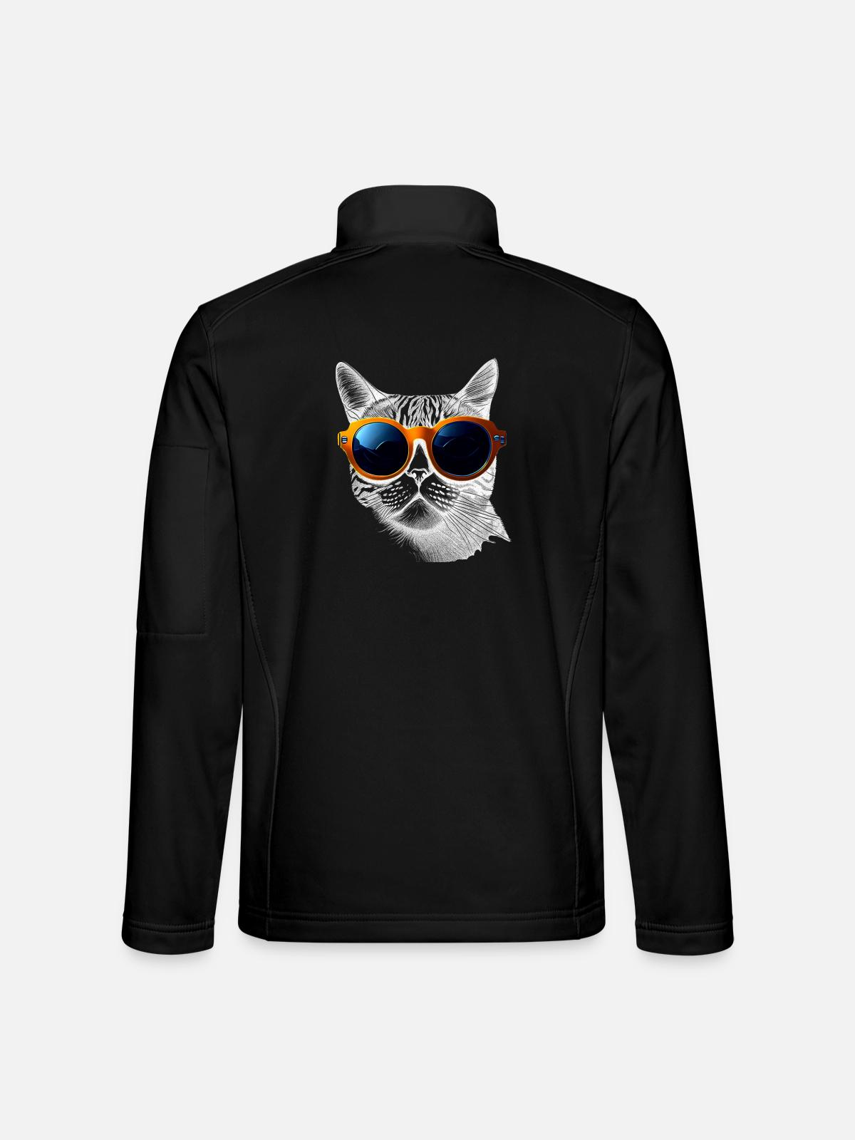 Coole Katzen-Vibes - Unisex Softshelljacke - Schwarz - Hinten