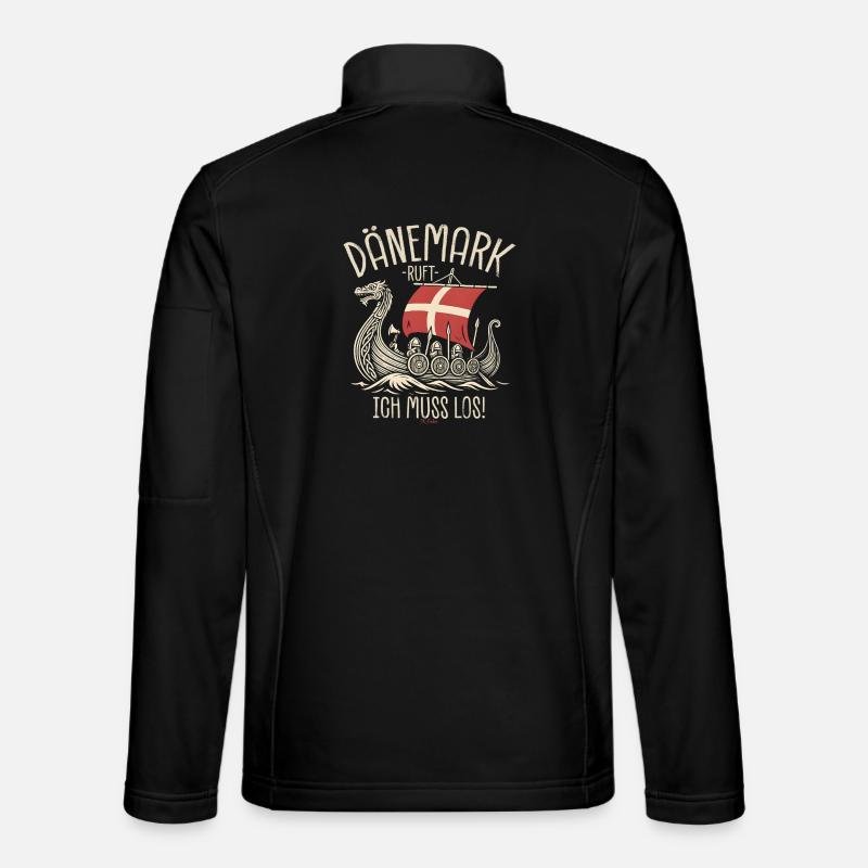Dänemark ruft ich muss los Spruch - Unisex Softshelljacke - Schwarz