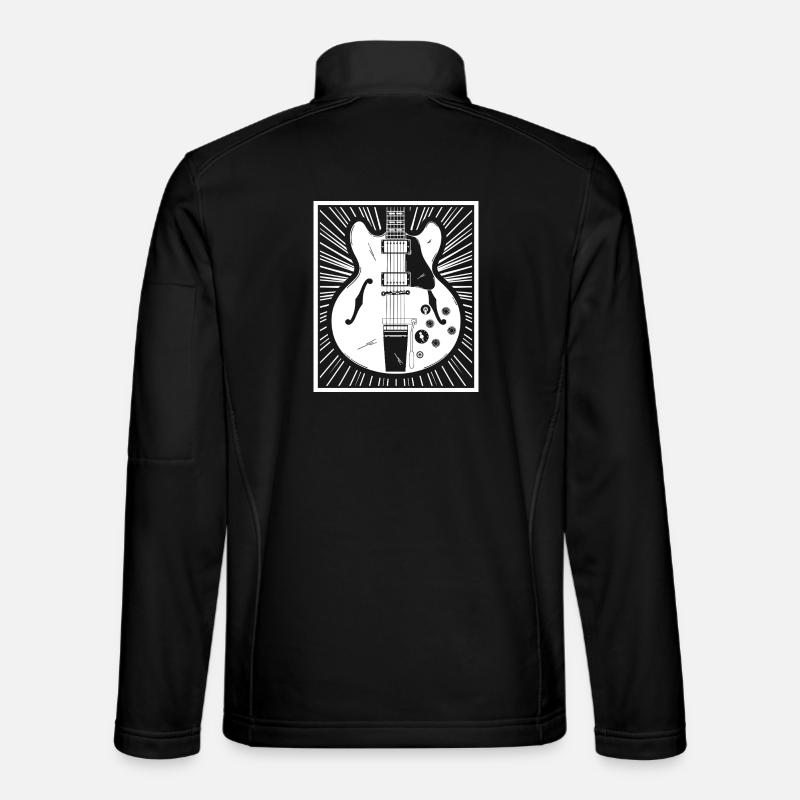 Retro-Gitarren-Silhouetten-Poster - Unisex Softshelljacke - Schwarz