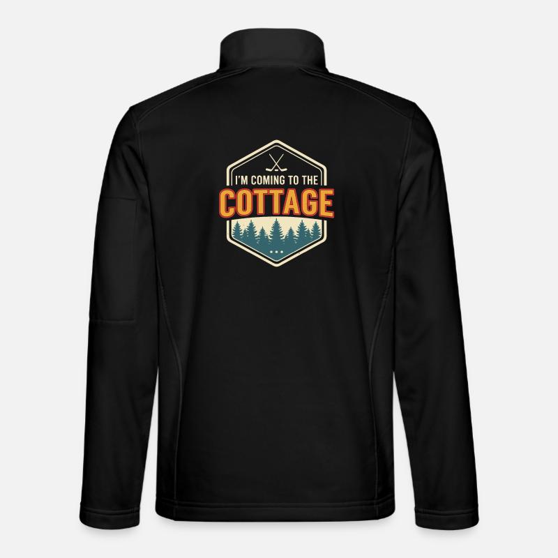 Wochenende in der Retro-Naturlandschaft - Unisex Softshelljacke - Schwarz