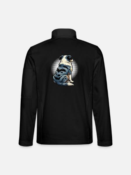 Australian Shepherd Aussie Aussiebesitzer Aussies - Unisex Softshelljacke - Schwarz - Hinten