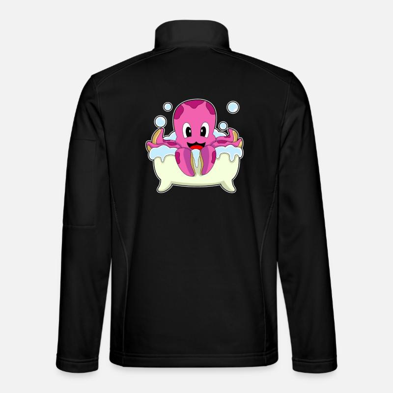Krake Baden Badewanne - Unisex Softshelljacke - Schwarz