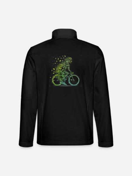 Cyclisme Protection de l’environnement Empreinte CO2 Forme physique - Veste en tissu softshell Unisexe - noir - Dos