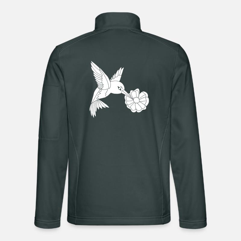 White Foraging Bird Unisex Softshell Jacket