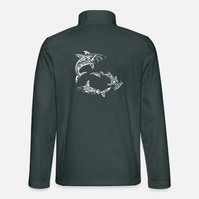 White Polynesian Sharks Unisex Softshell Jacket