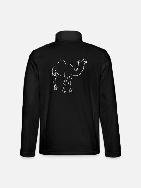 Dromedary lineart - Unisex Softshell Jacket - black - Back