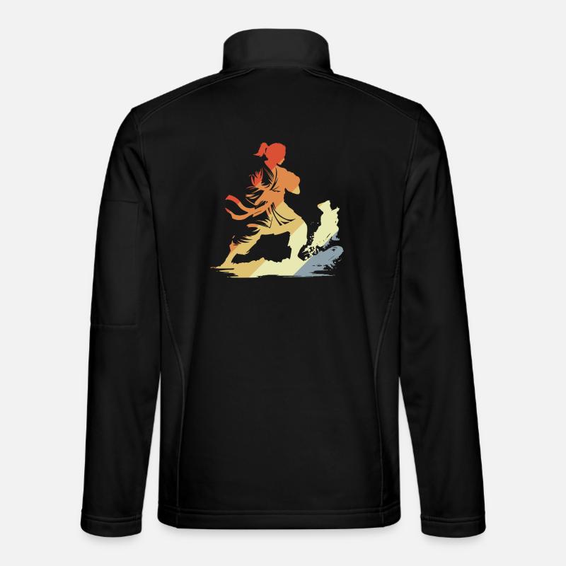 Weibliche Karateka Retro - Unisex Softshelljacke - Schwarz