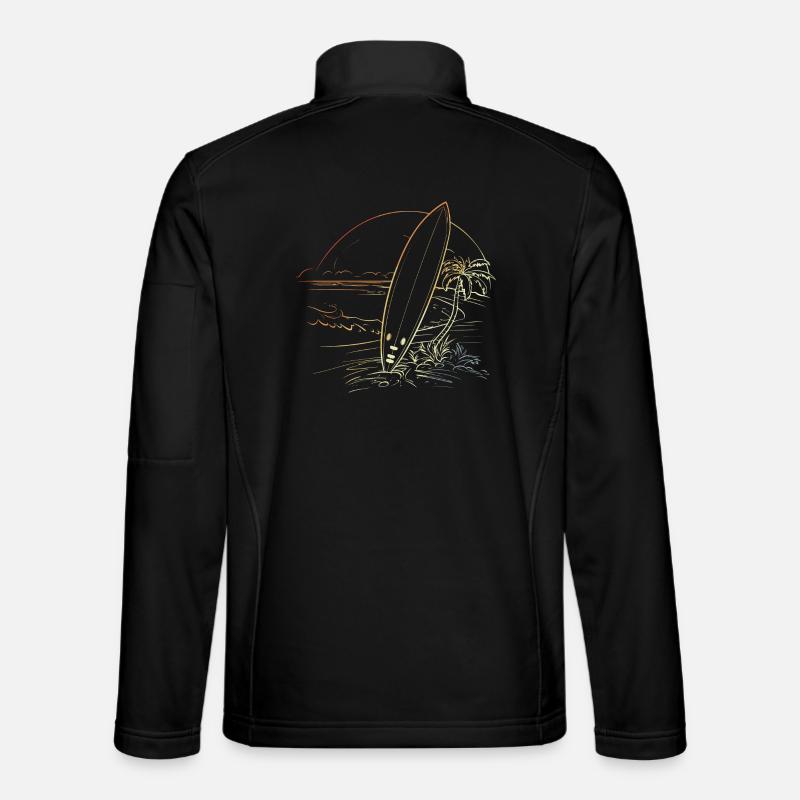 Surfing Sketch Retro - Unisex Softshell Jacket - black