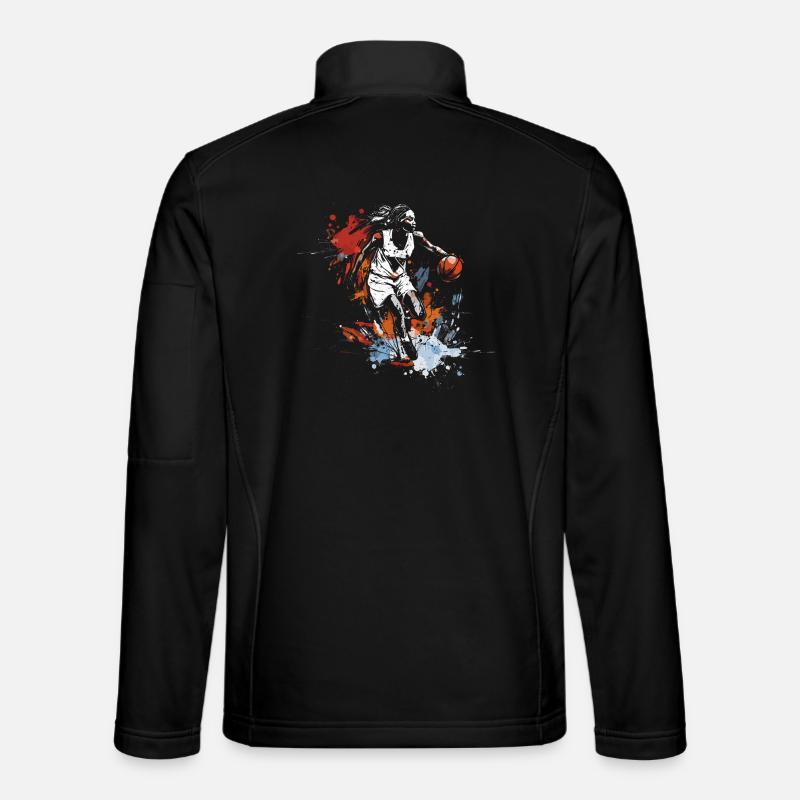 Graffiti d’une joueuse de basket-ball - Veste en tissu softshell Unisexe - noir