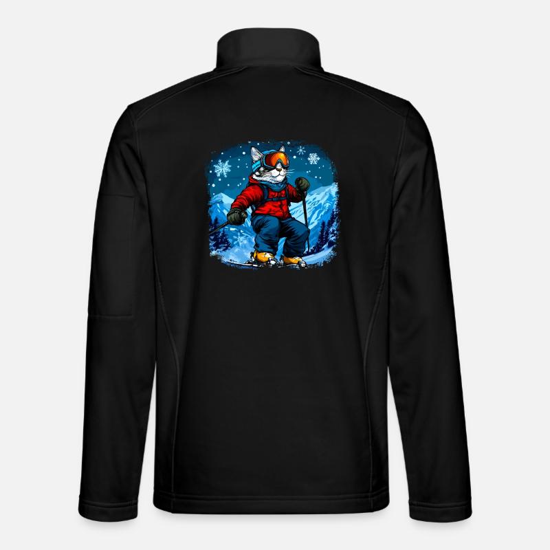 Katzen Ski - Unisex Softshelljacke - Schwarz