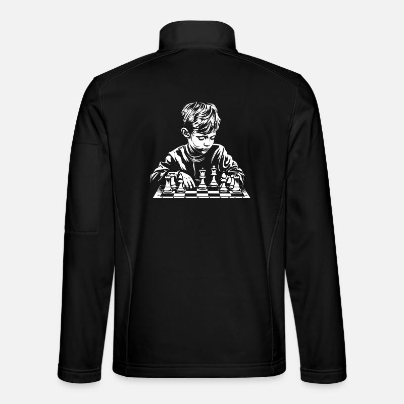 Schachjunge Skizze - Unisex Softshelljacke - Schwarz