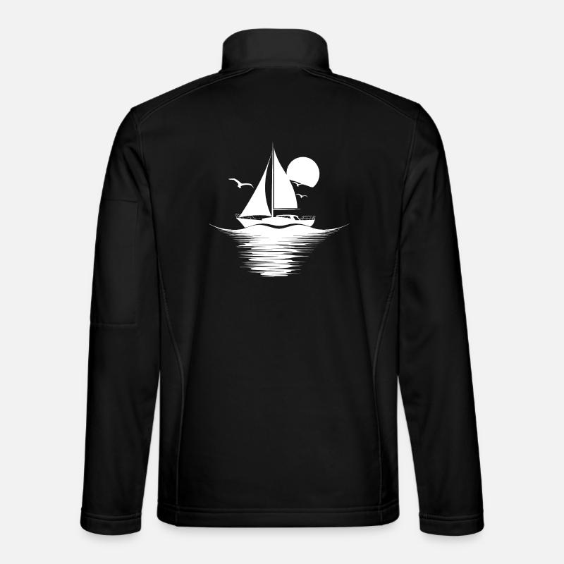 Sailing Drawing - Unisex Softshell Jacket - black