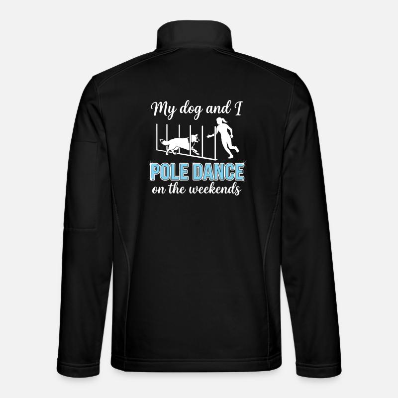 Lustiger Agility Slalom Spruch Pole Dance - Unisex Softshelljacke - Schwarz