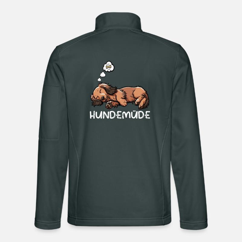 Hundemüde Langhaardackel Dackel Dackelhalter  Unisex Softshelljacke