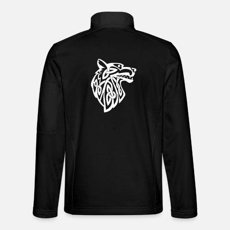 Wolf weiß Wikinger - Unisex Softshelljacke - Schwarz