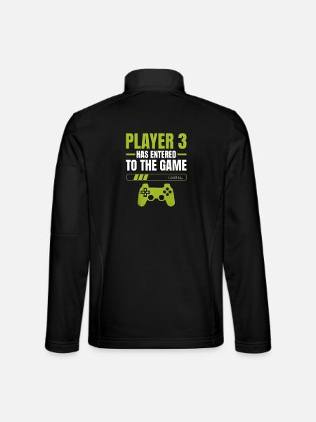 Player 3: Entering the Game – Loading Indicator - Unisex Softshell Jacket - black - Back