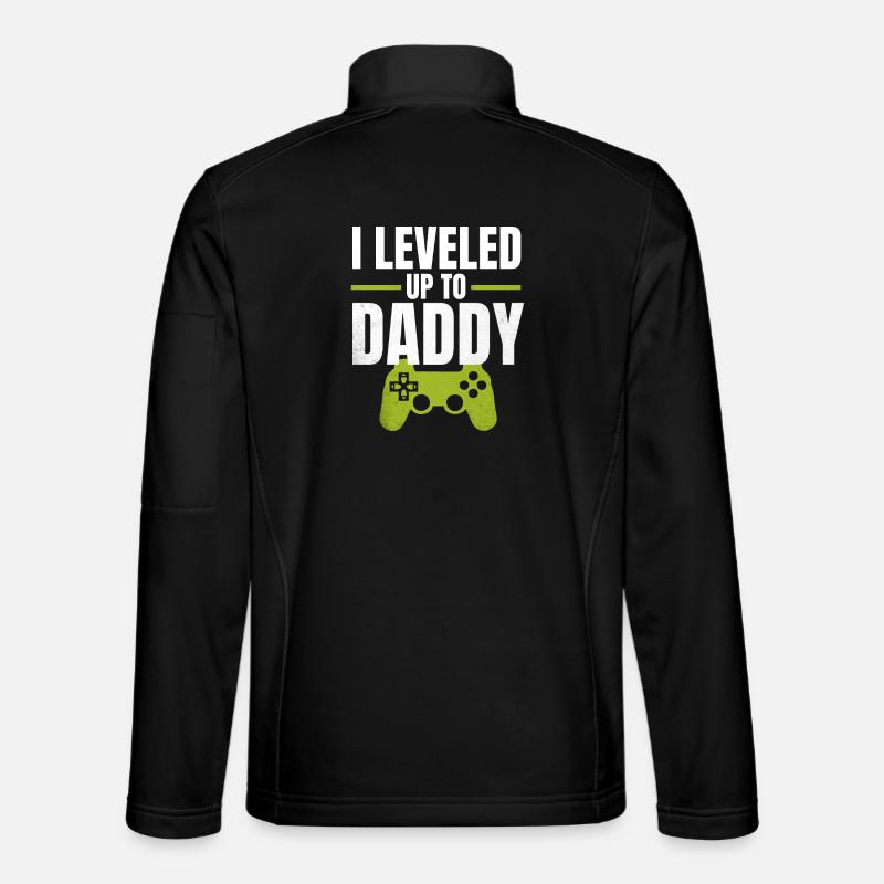 I Leveled Up to Daddy - Unisex Softshelljacke - Schwarz