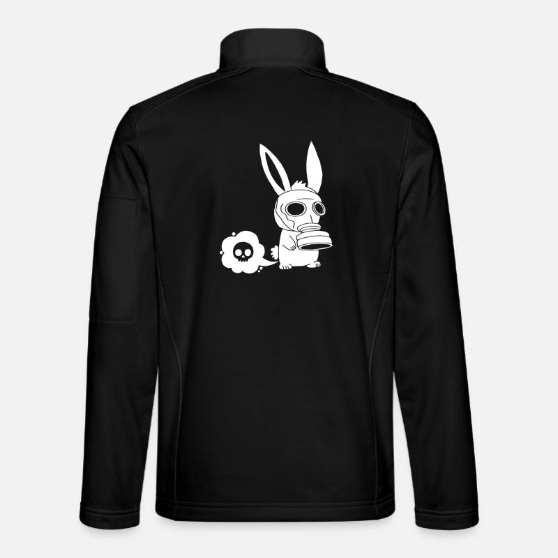 White rabbit farting - Unisex Softshell Jacket - black