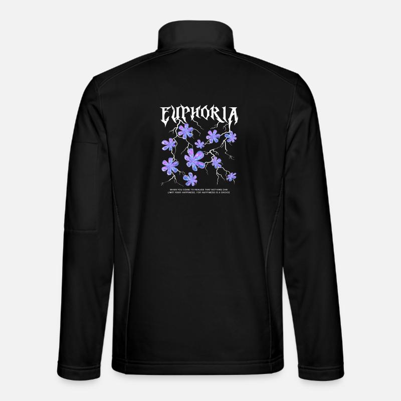 Euphoria Lightning Flowers - Unisex Softshell Jacket - black